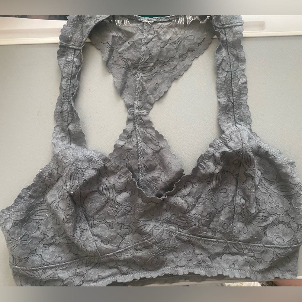 Gray lace bralette